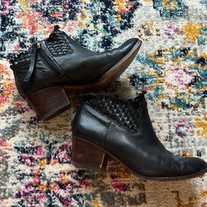 Coach black leather booties